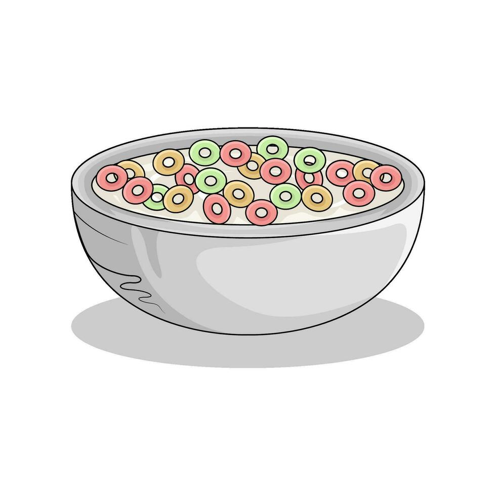 cereal dentro tigela com colher ilustração vetor