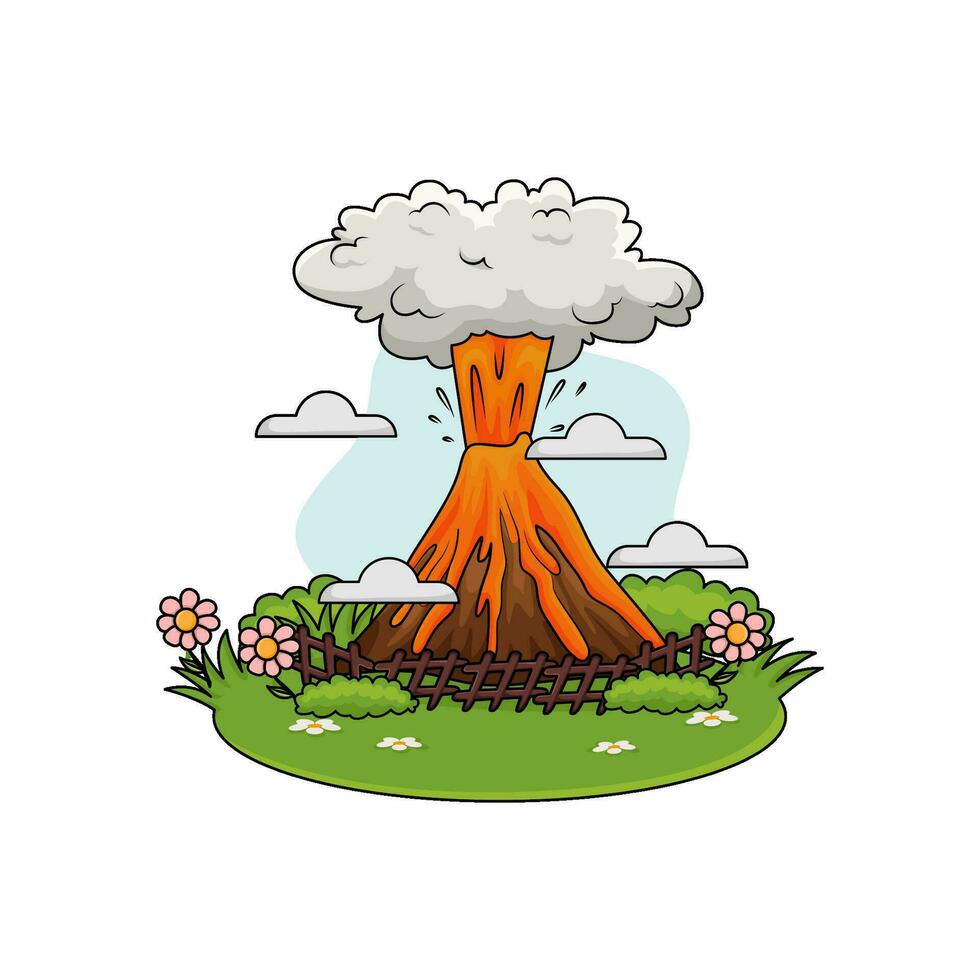 erupção dentro floresta ilustração vetor