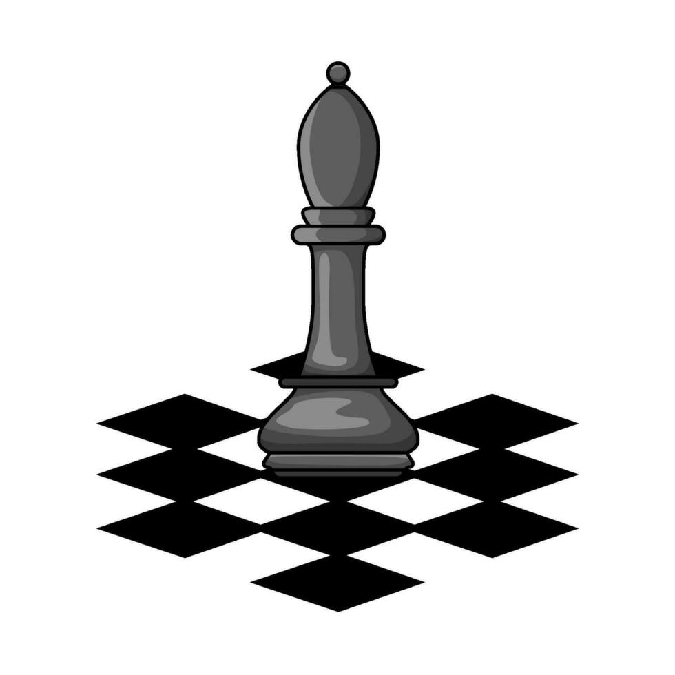 bispo dentro xadrez borda ilustração vetor