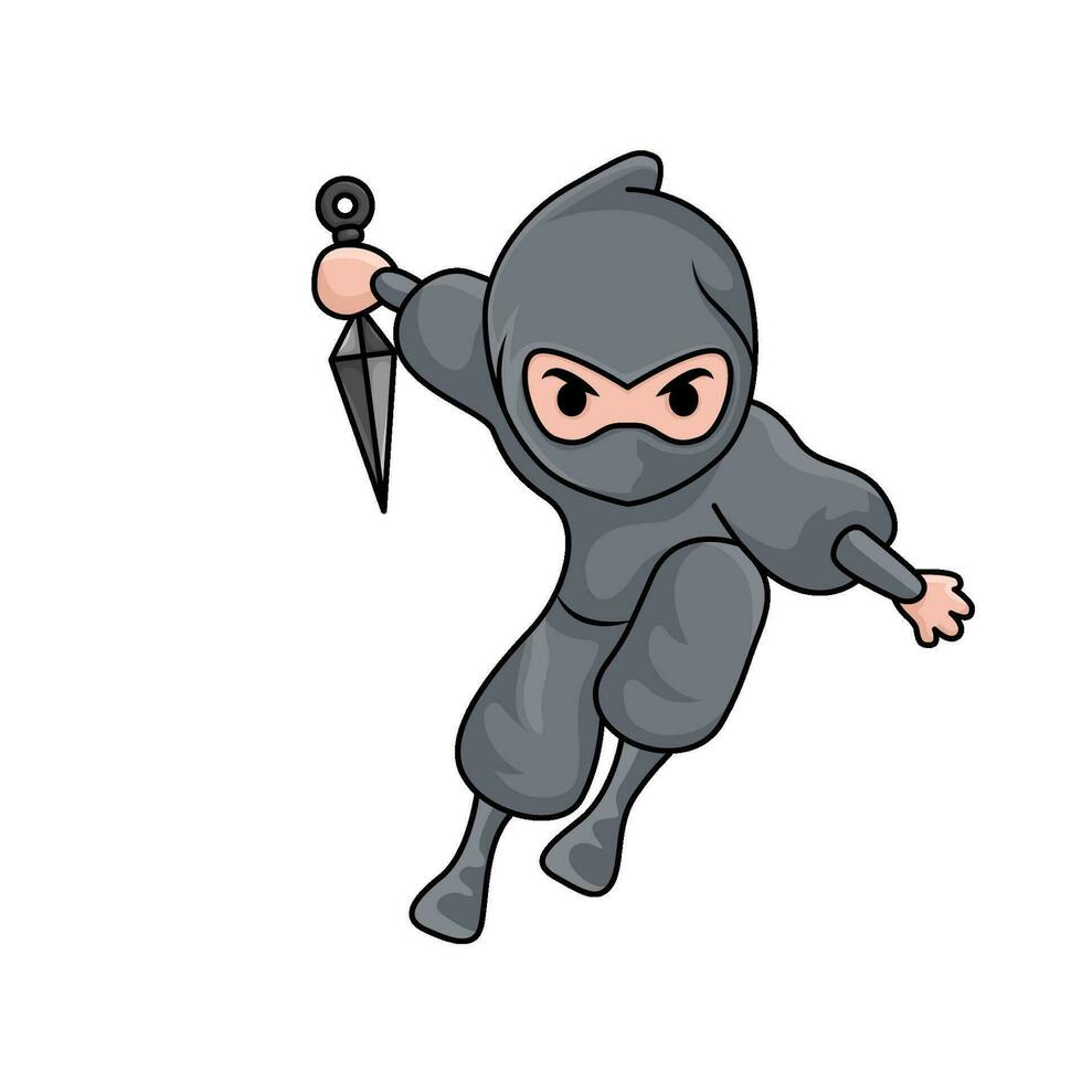 kunai dentro mão ninja ilustração vetor