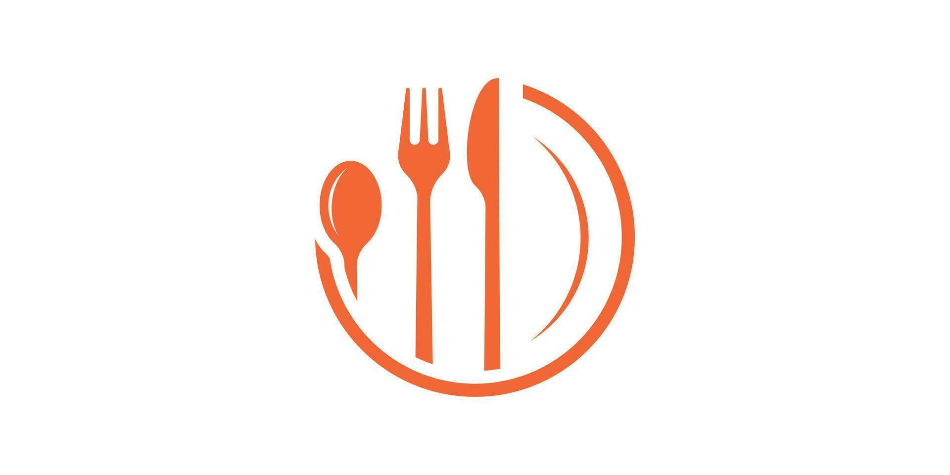 talheres logotipo Projeto para restaurante logotipos, minimalista logotipos, simples ícones, vetores, símbolos. vetor