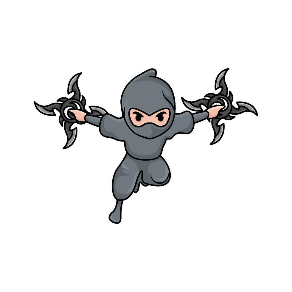 Shuriken dentro mão ninja ilustração vetor