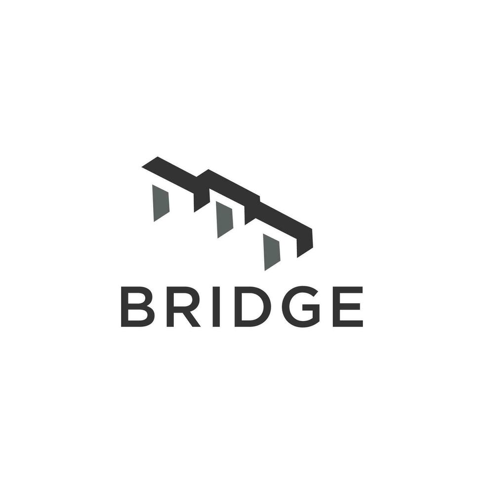 uma minimalista e simples em forma de ponte logotipo. a ponte logotipo parece muito elegante e à moda às a mesmo tempo. vetor