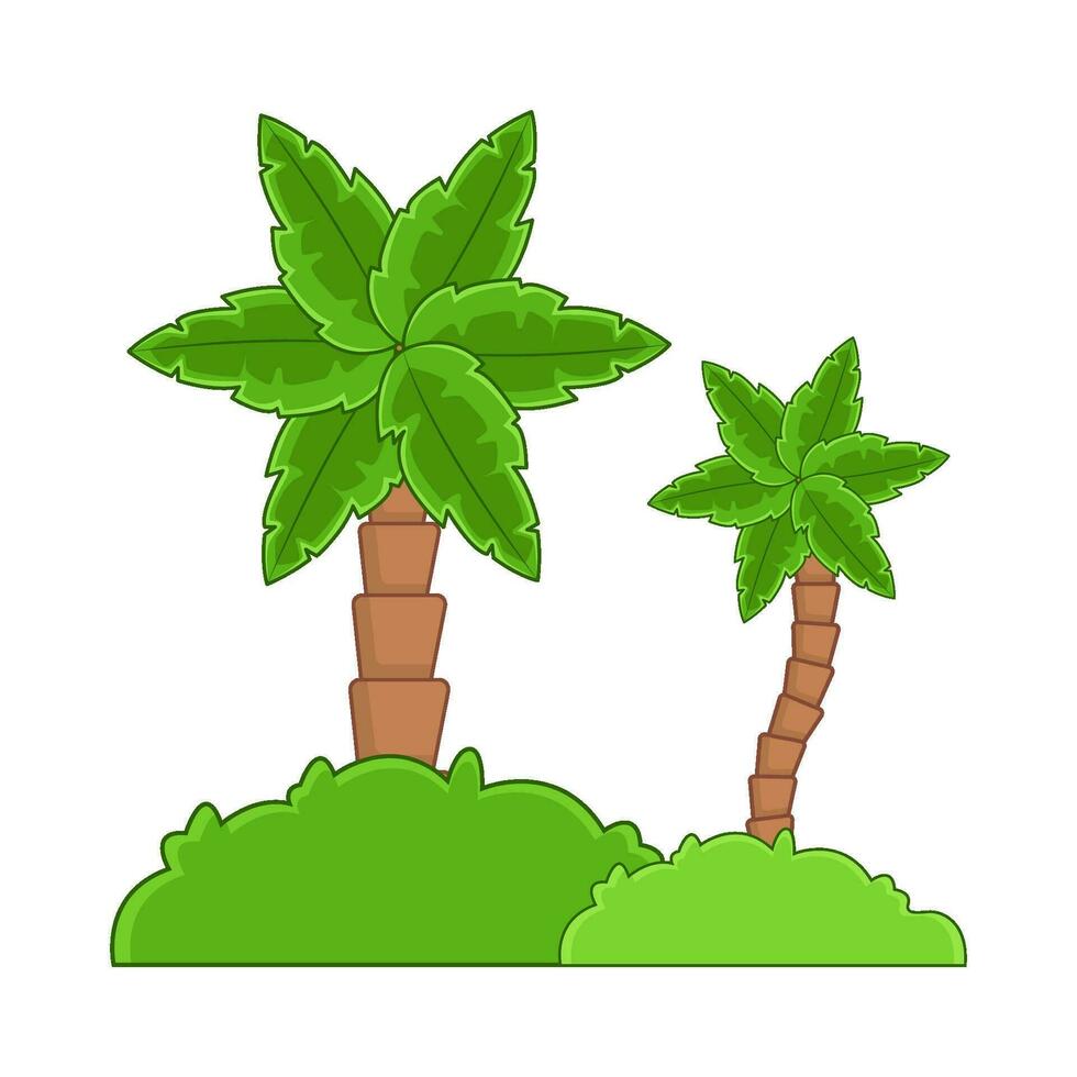Palma árvore com Relva ilustração vetor