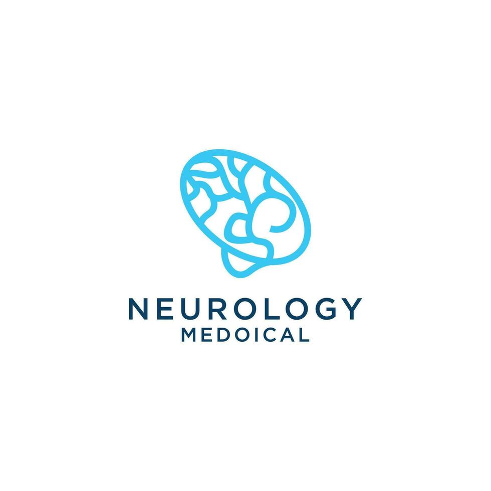 neurônio conexão logotipo projeto, humano cérebro ícone inovação inteligência vetor ilustração.