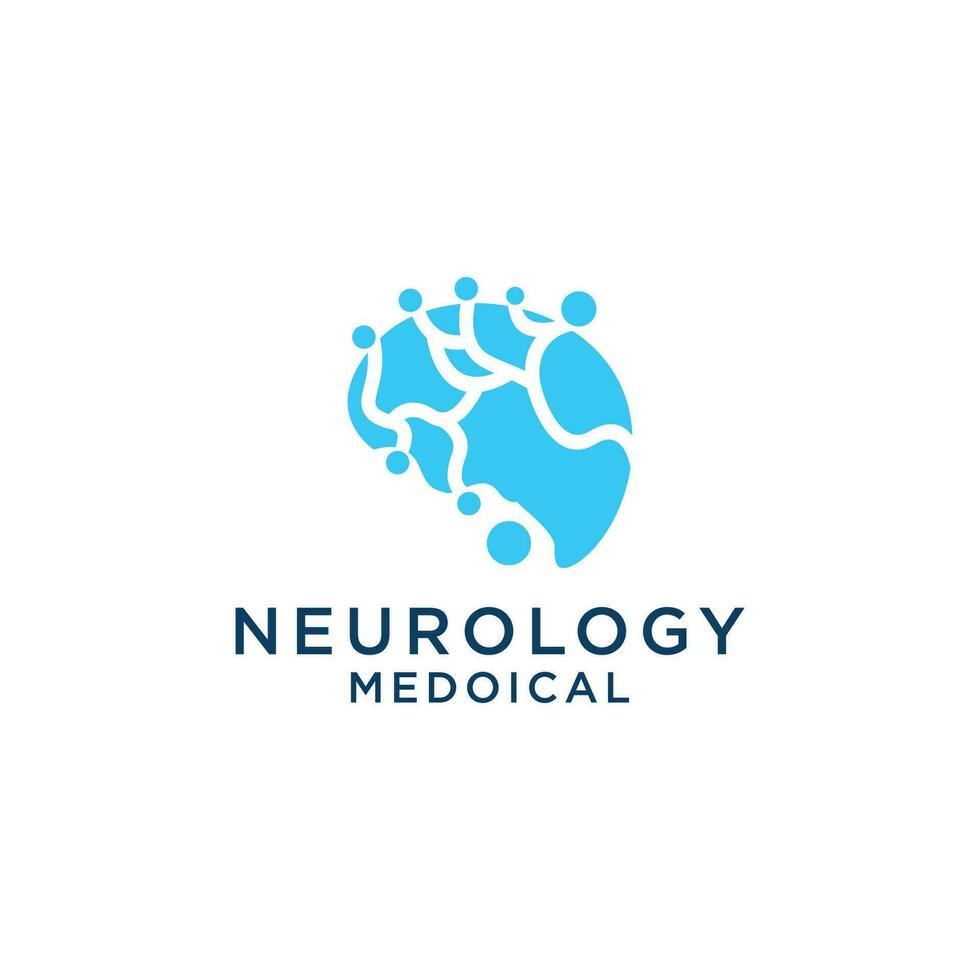 neurônio conexão logotipo projeto, humano cérebro ícone inovação inteligência vetor ilustração.