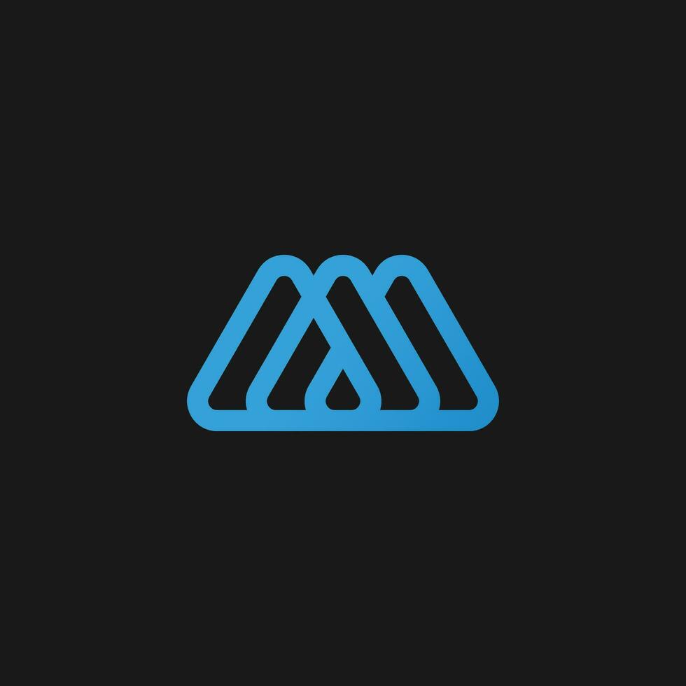 triplo triângulo ou carta uma logotipo Projeto vetor modelo