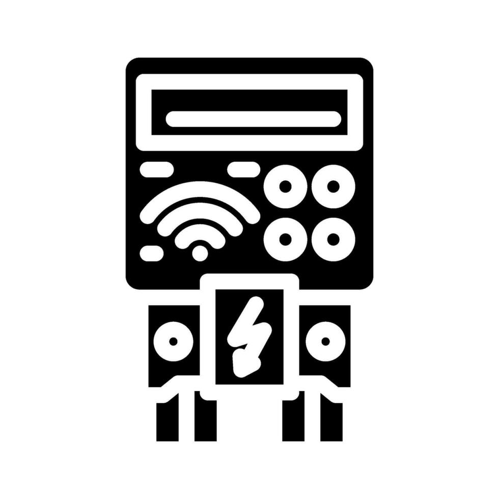 inteligente metros elétrico glifo ícone vetor ilustração