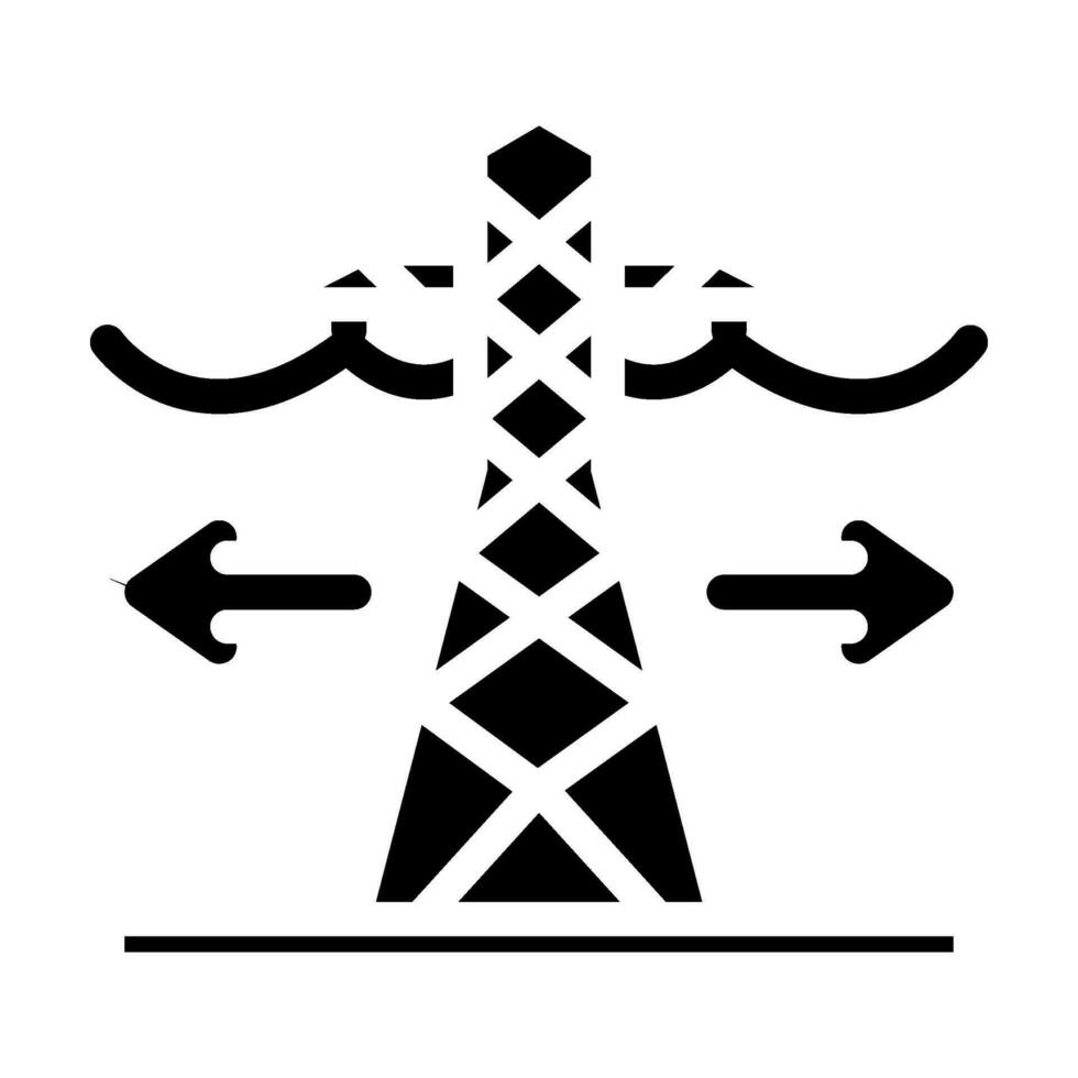 rede expansão elétrico glifo ícone vetor ilustração