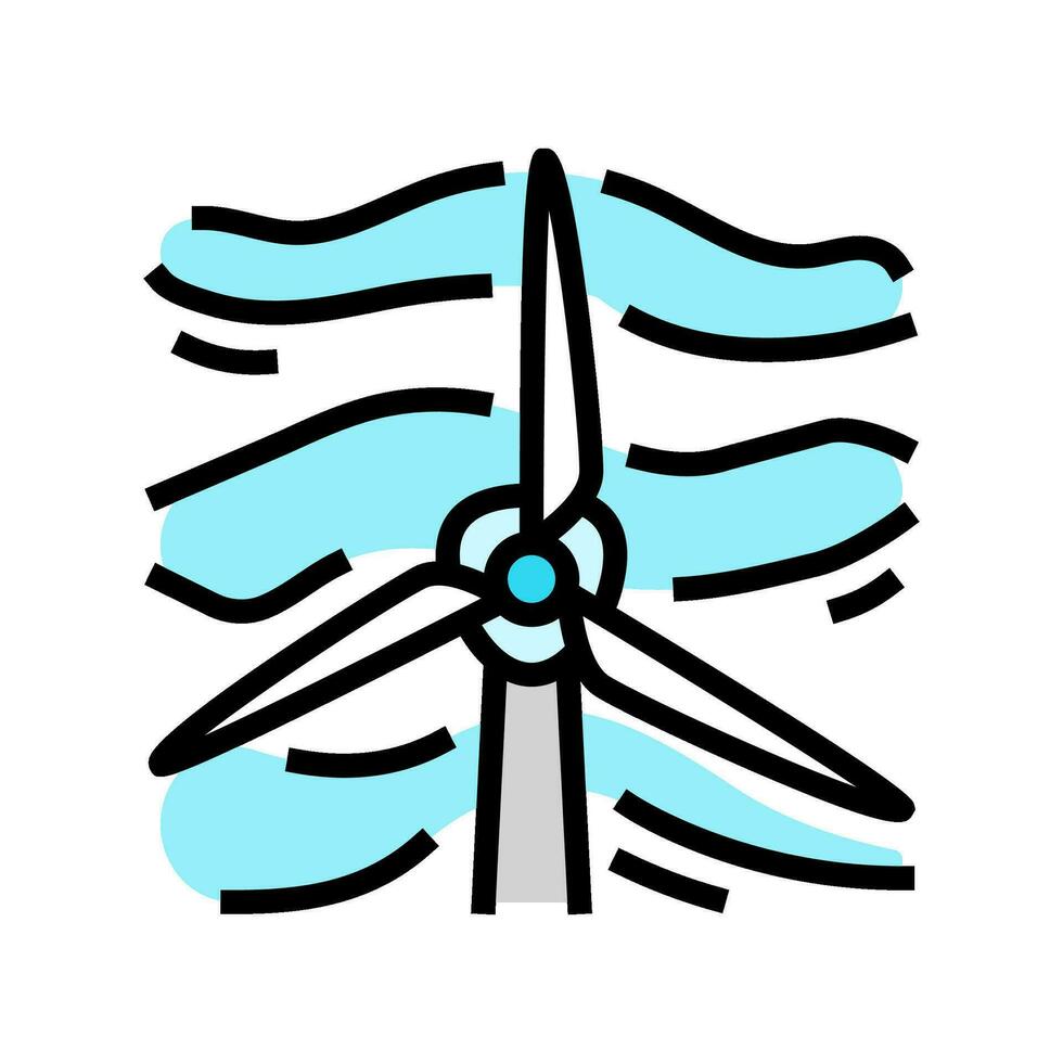 solteiro vento turbina cor ícone vetor ilustração