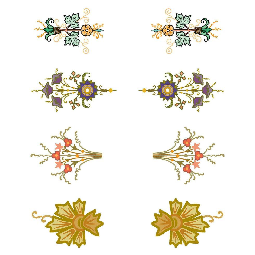 vintage floral caligráfico floral vinheta rolagem cantos ornamental Projeto elementos conjunto isolado ilustração vetor