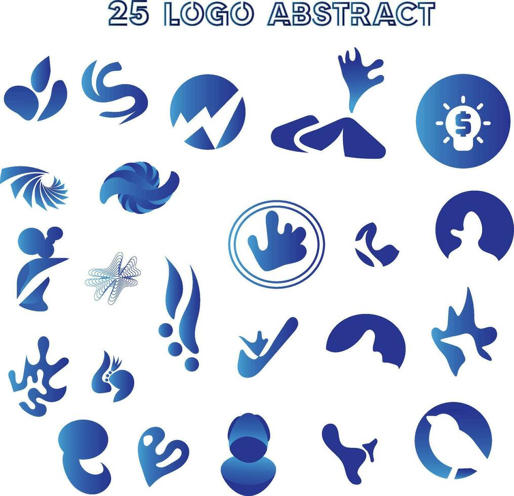 25 logotipo abstrato vetor