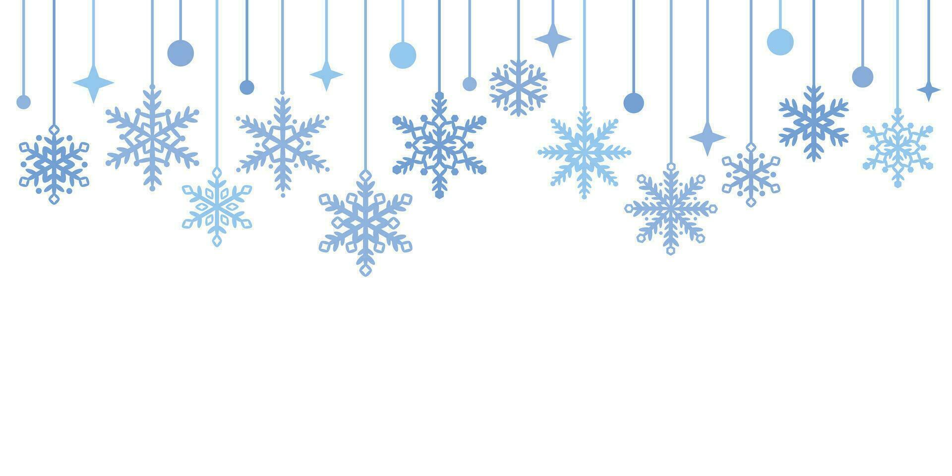 inverno feriado vetor floco de neve fronteira, cumprimento bandeira branco e azul fundo Projeto