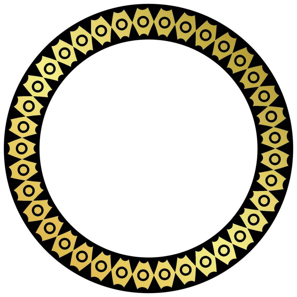 ouro quadro, Armação círculo padronizar para medalhas e prêmios vetor
