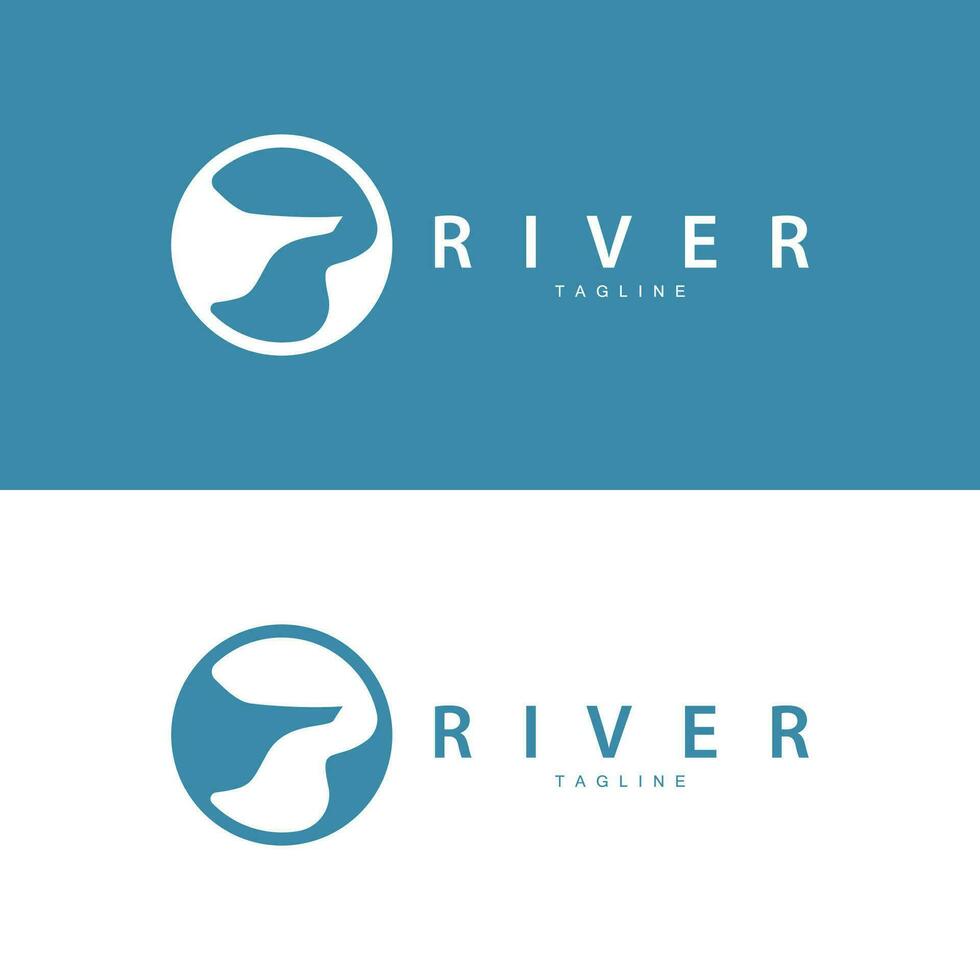 rio logotipo vetor rio banco montanha Projeto agricultura símbolo ilustração