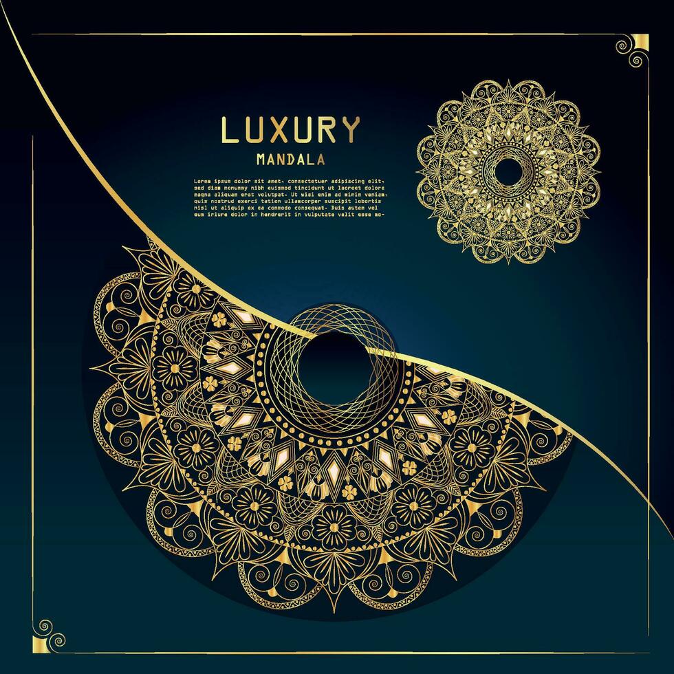 luxo ornamental dourado fundo com mandalico projeto, mandala vetor ilustração Projeto