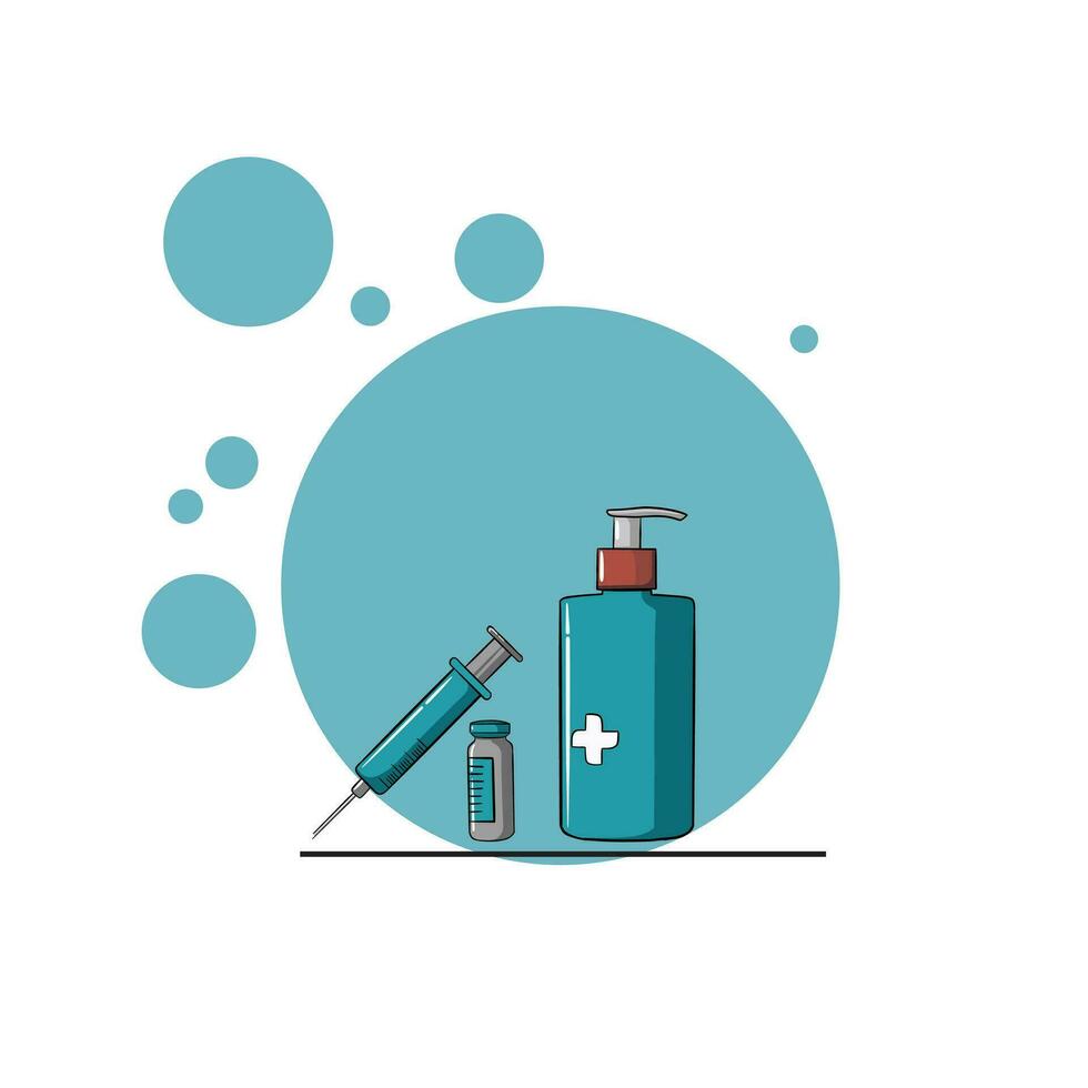 médico farmacia saúde ícone ilustração mão desinfetante medicamento médico conjunto vetor