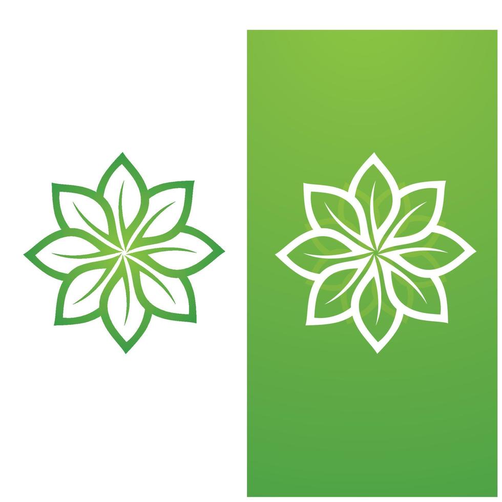 logotipo da folha verde e vetor de modelo de símbolo grátis