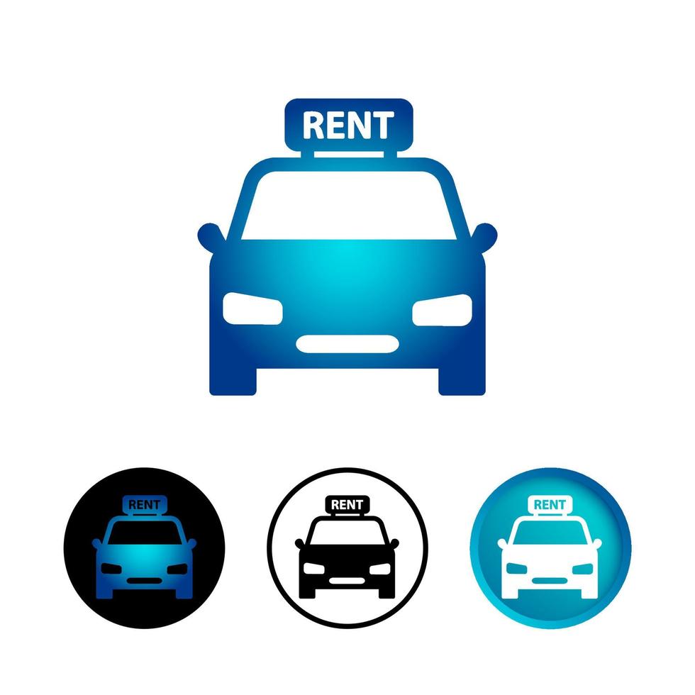 conjunto abstrato de ícones de aluguel de carro vetor