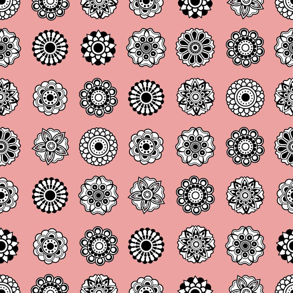 mandala floral fundo rosa vetor