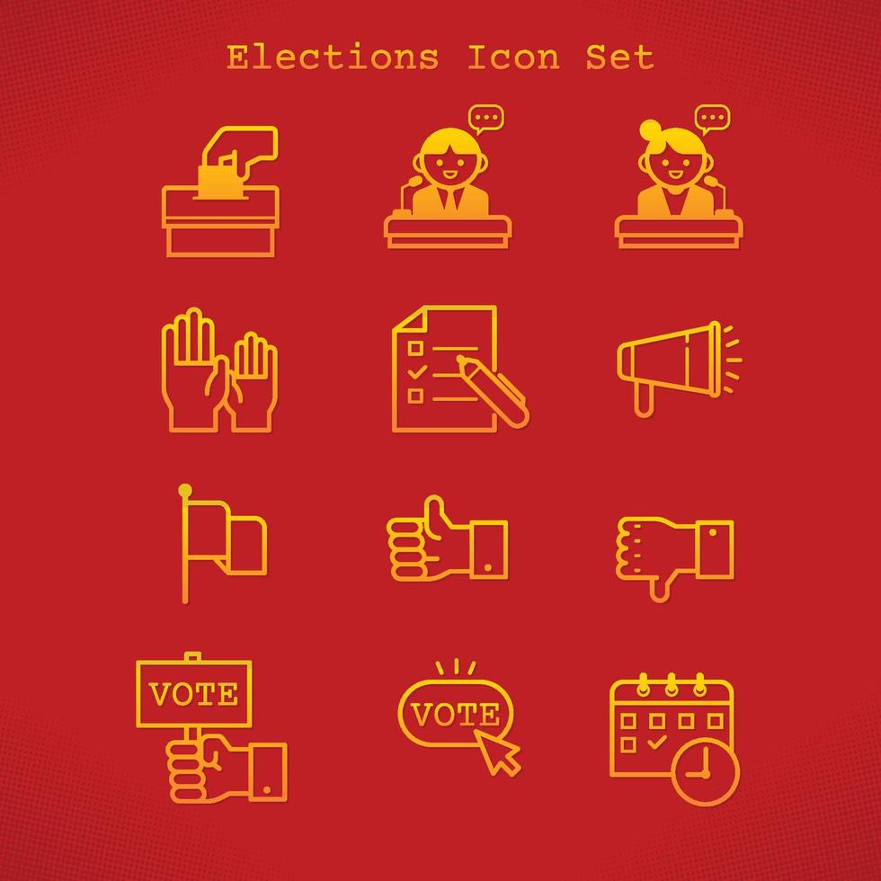 conjunto de ícones de eleições vetor
