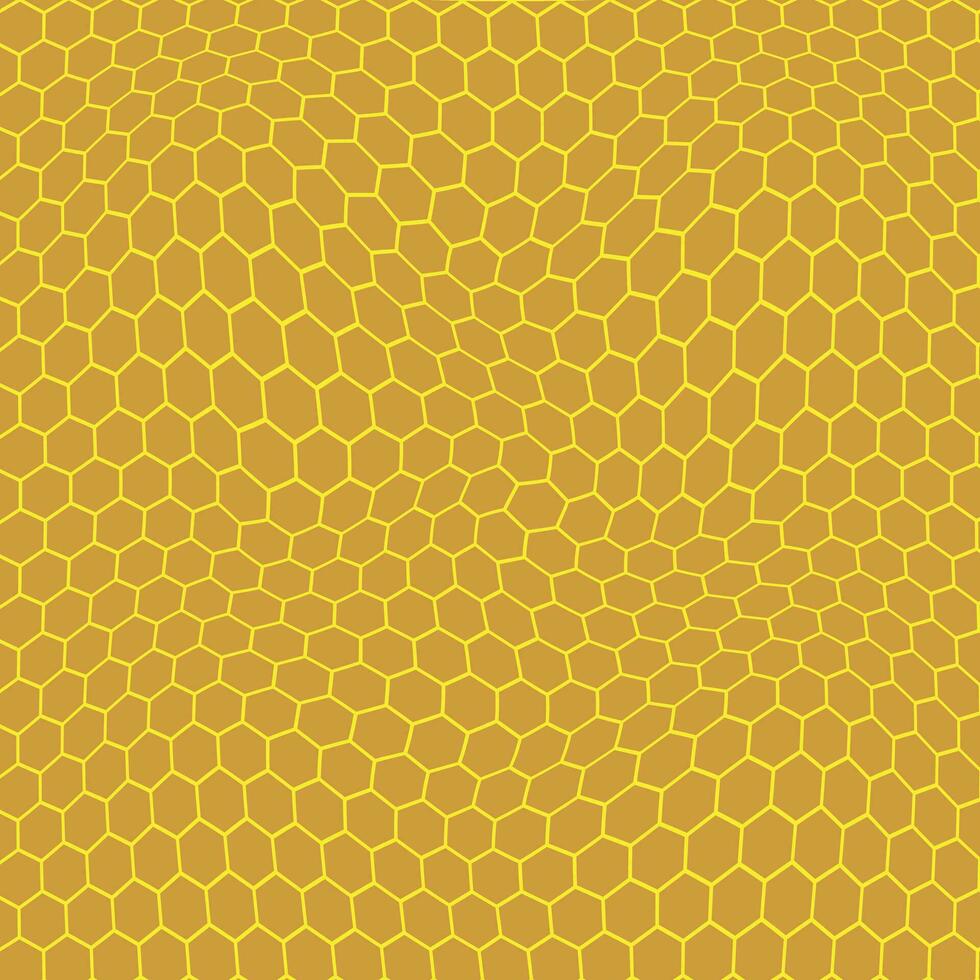 simples abstrato Castanho cor geométrico ponto hexágono favo de mel distorcer ondulado padronizar arte trabalhos em amarelo cor fundo vetor