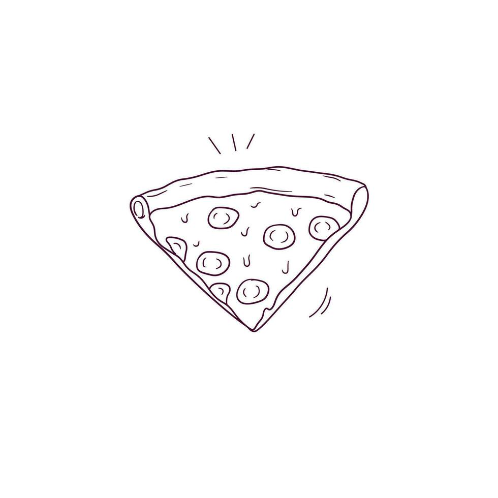 mão desenhado ilustração do fatiado pizza ícone. rabisco vetor esboço ilustração