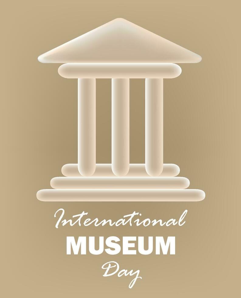 simples internacional museu dia 18 pode 3d ilustração vetor Projeto poster