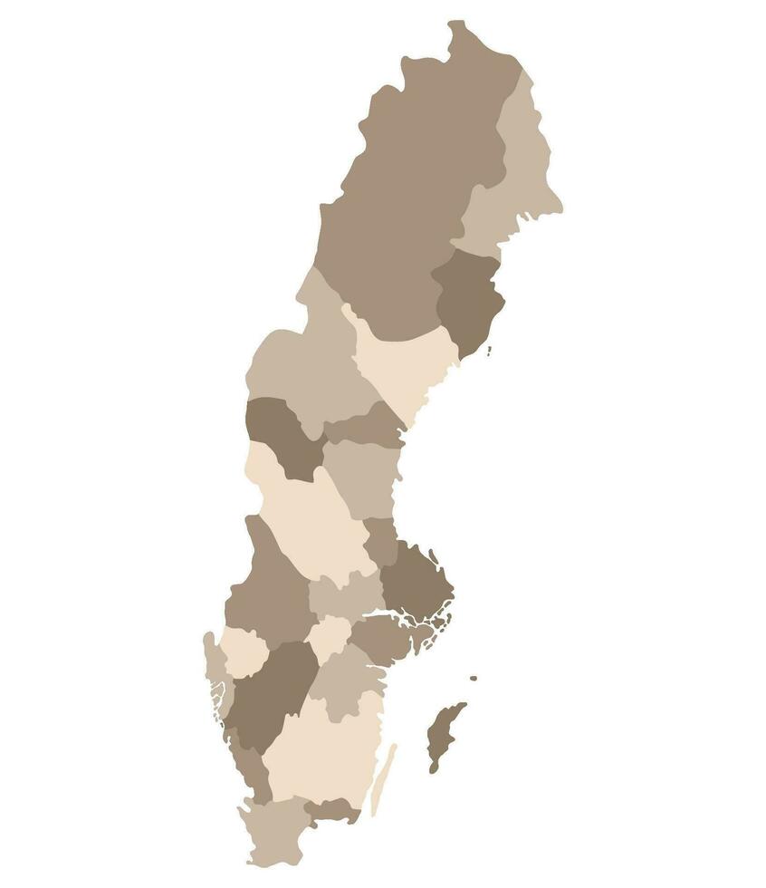 mapa do Suécia. Suécia províncias mapa vetor