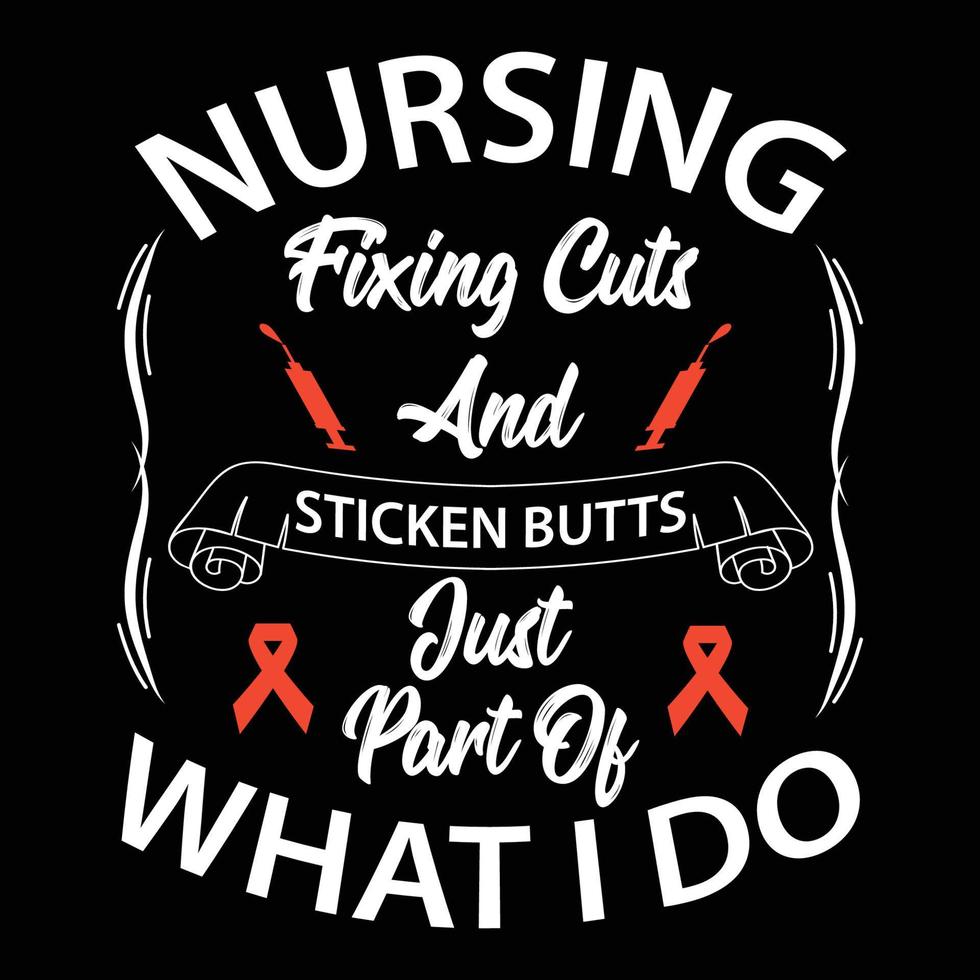 citações de enfermeira, impressão de t-shirt de tipografia de enfermagem, vetor grátis