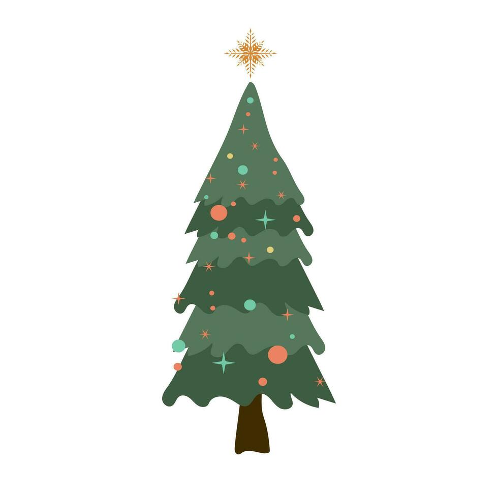 uma Natal árvore dentro diferente estilos. verde Natal árvores vetor, ilustração vetor