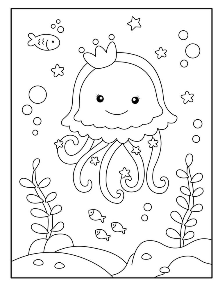medusa coloração Páginas para crianças vetor