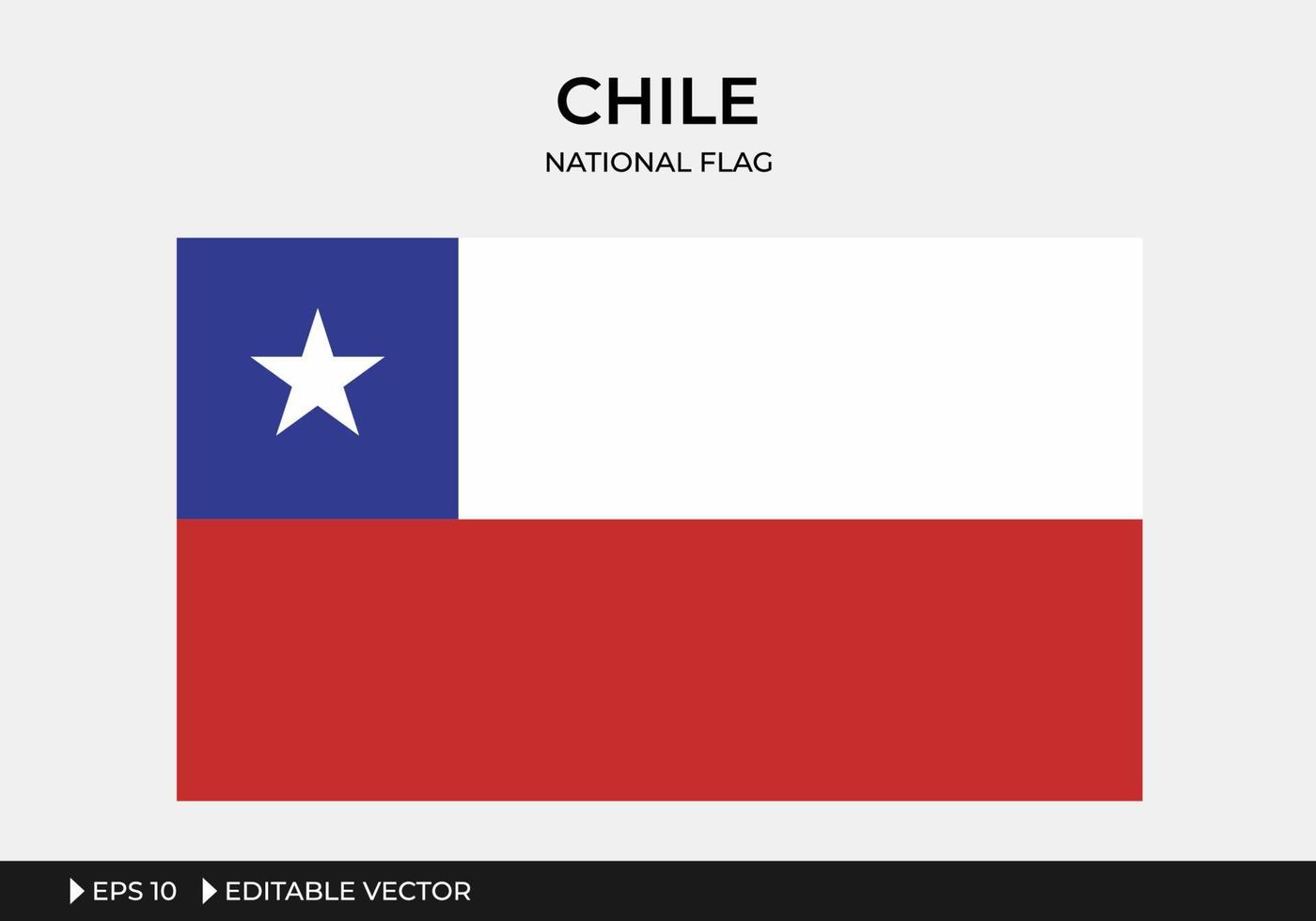 ilustração da bandeira nacional do chile vetor