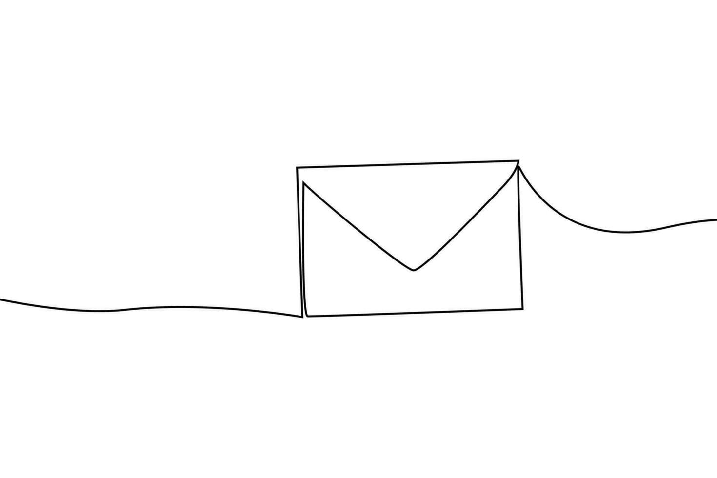 solteiro contínuo linha desenhando do a envelope vetor