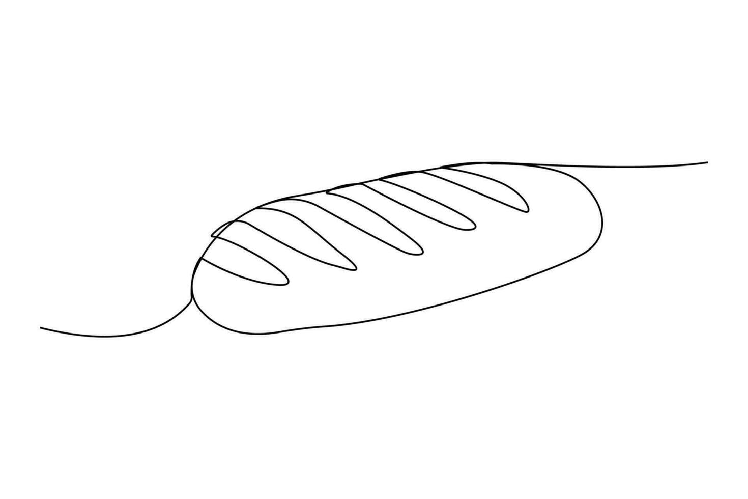 solteiro contínuo linha desenhando do uma pão vetor