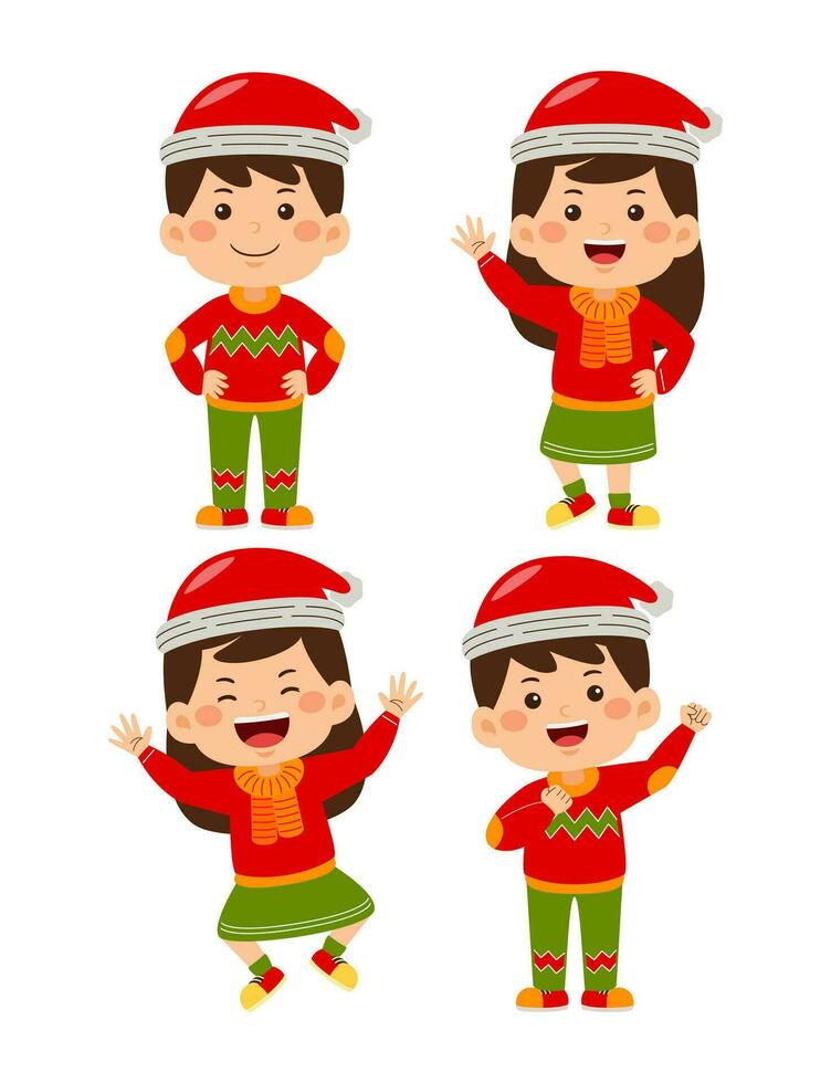 crianças Natal personagem vetor ilustração