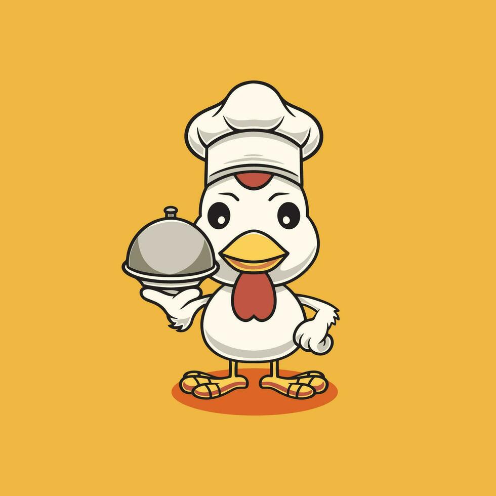 fofa frango é uma chefe de cozinha desenho animado ilustração vetor