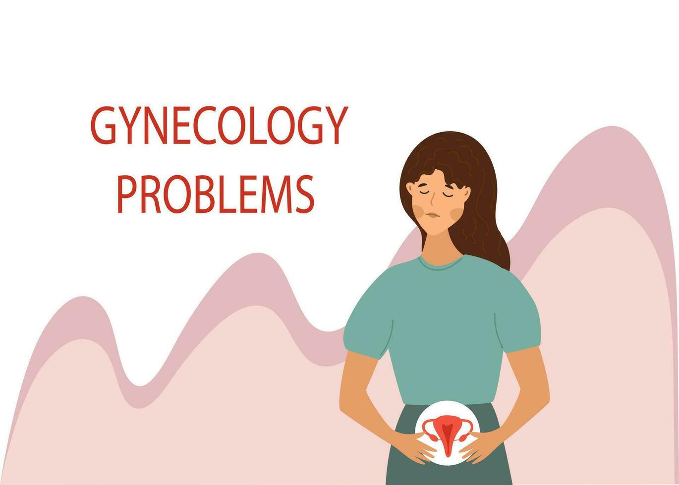 endometriose, endométrio disfuncionalidade, endometriose conceito.vetor plano ilustração vetor