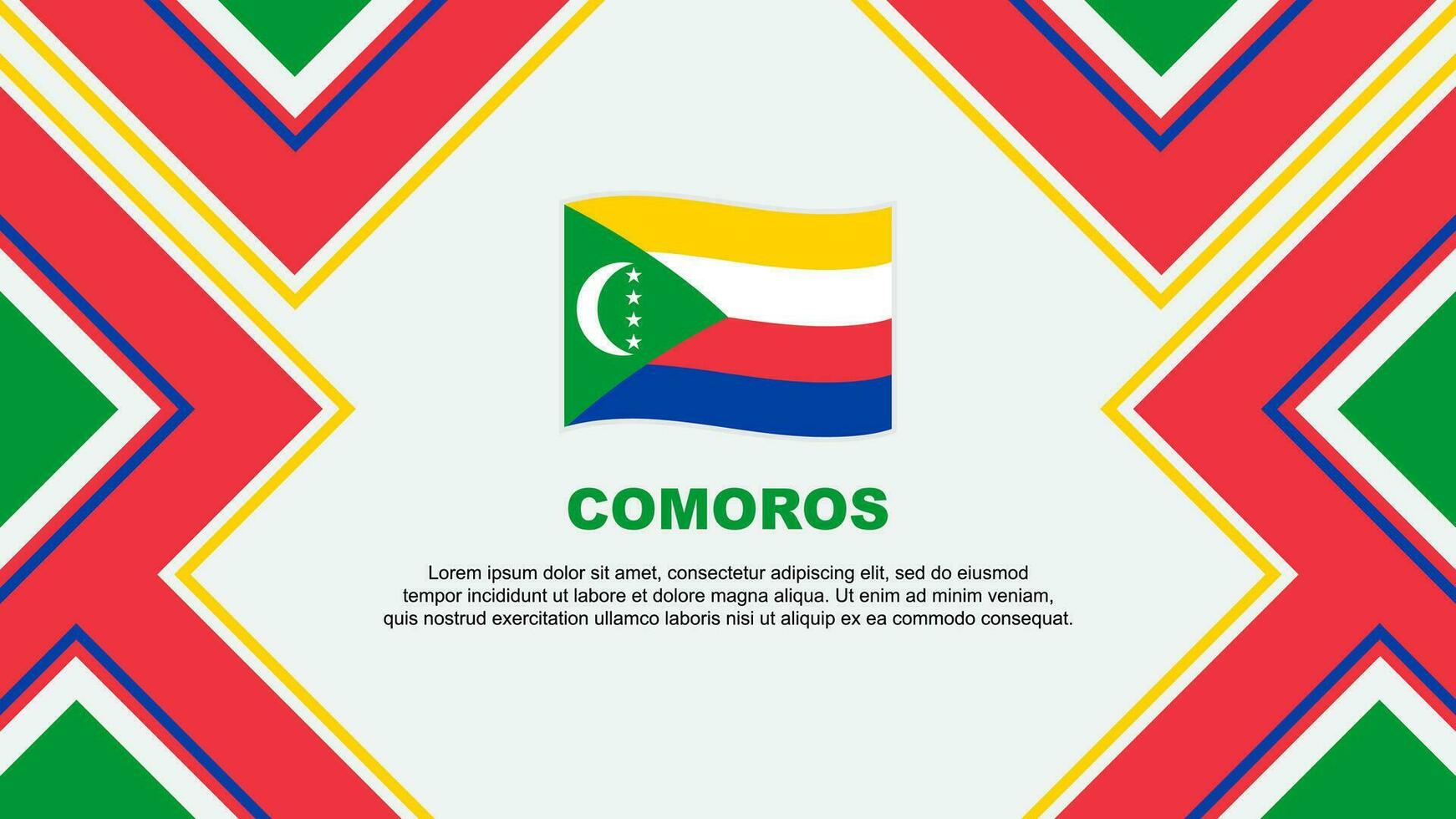 Comores bandeira abstrato fundo Projeto modelo. Comores independência dia bandeira papel de parede vetor ilustração. Comores vetor