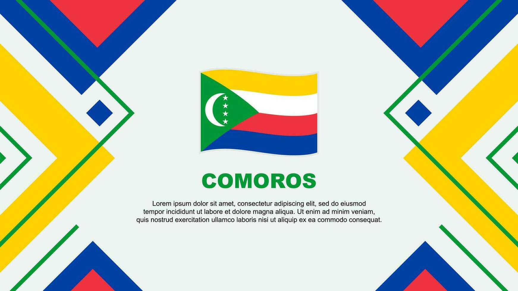 Comores bandeira abstrato fundo Projeto modelo. Comores independência dia bandeira papel de parede vetor ilustração. Comores ilustração