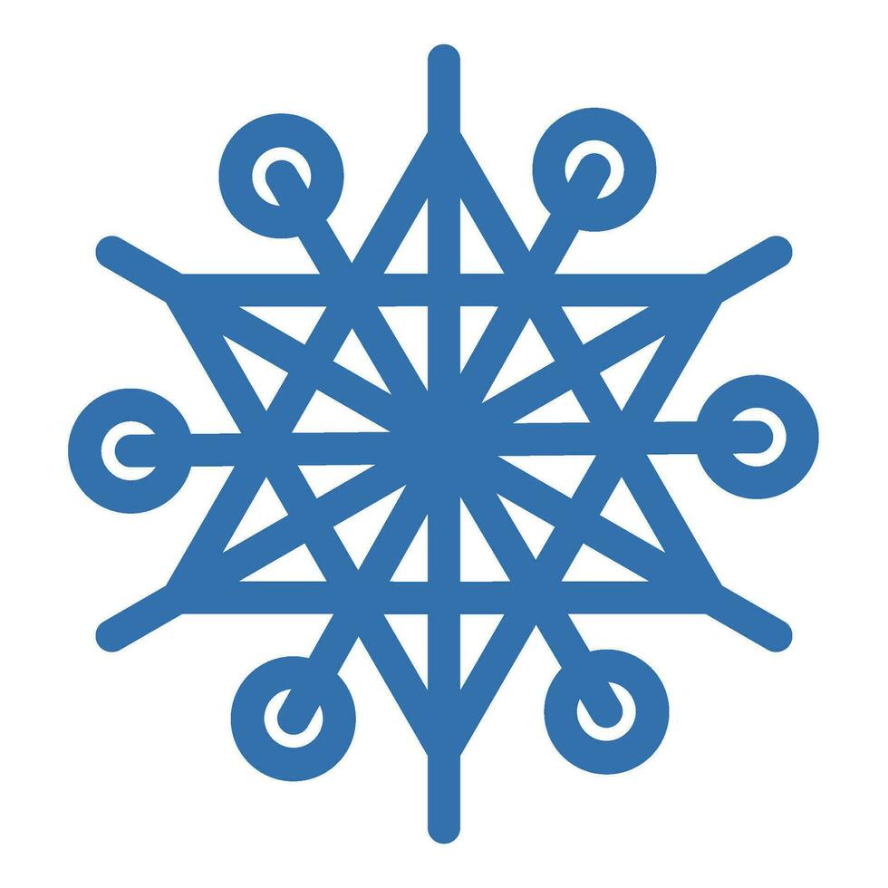 inverno azul congelar floco de neve Grosso linha ícone vetor