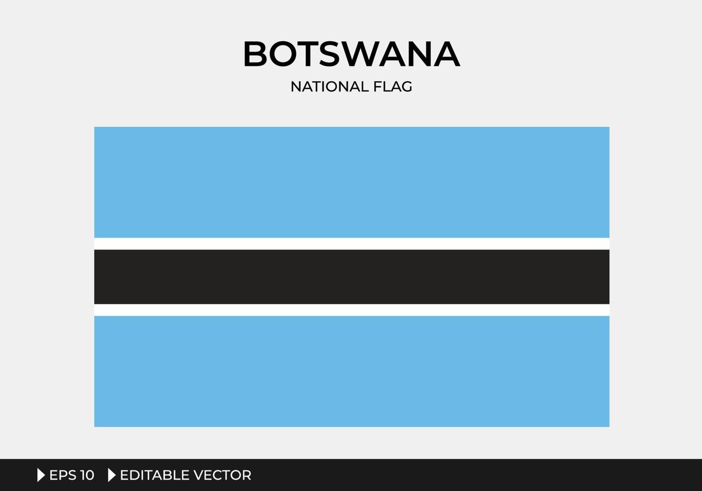 ilustração da bandeira nacional do botswana vetor