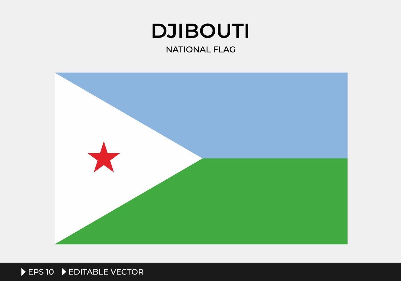 ilustração da bandeira nacional do djibouti vetor