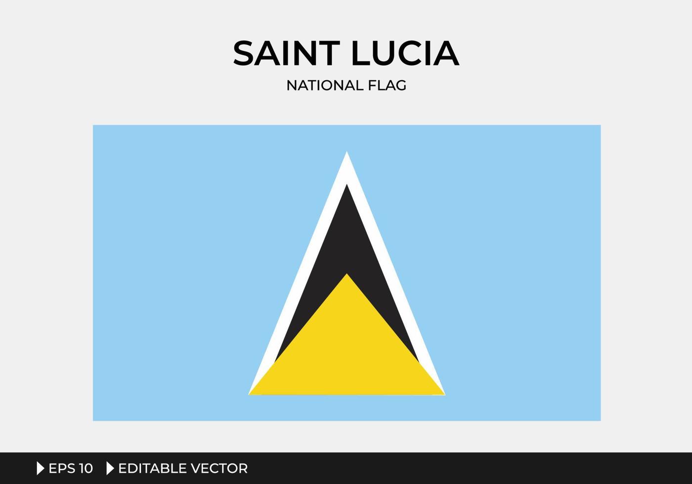 ilustração da bandeira nacional de santa lucia vetor