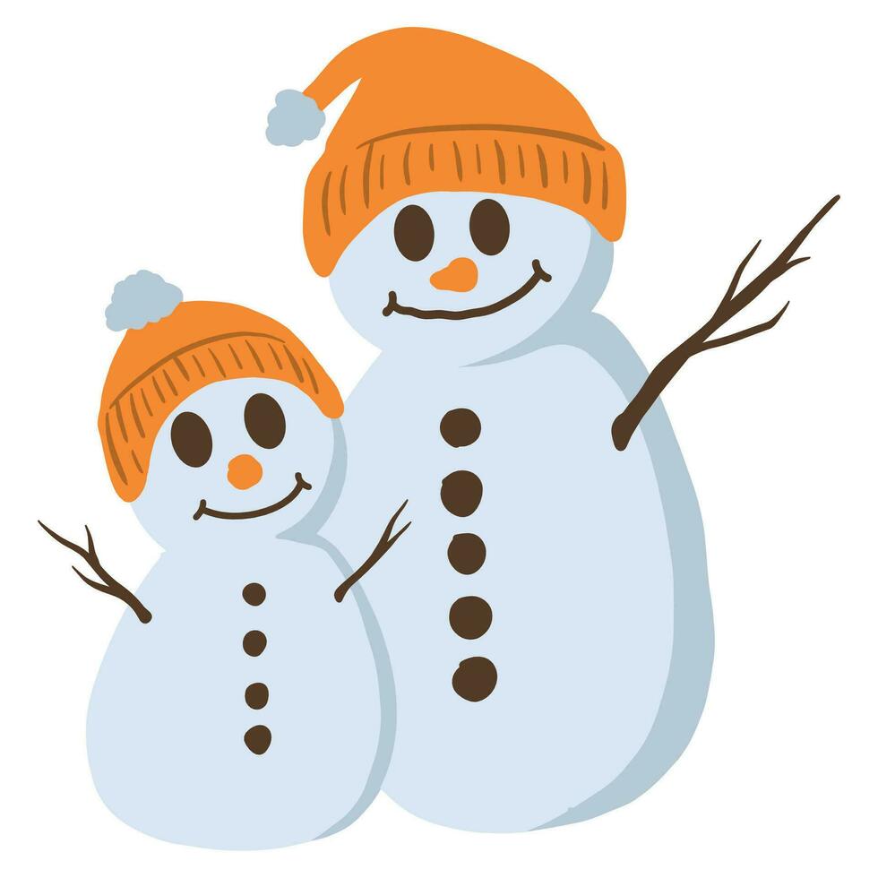 fofa boneco de neve família clipart vetor