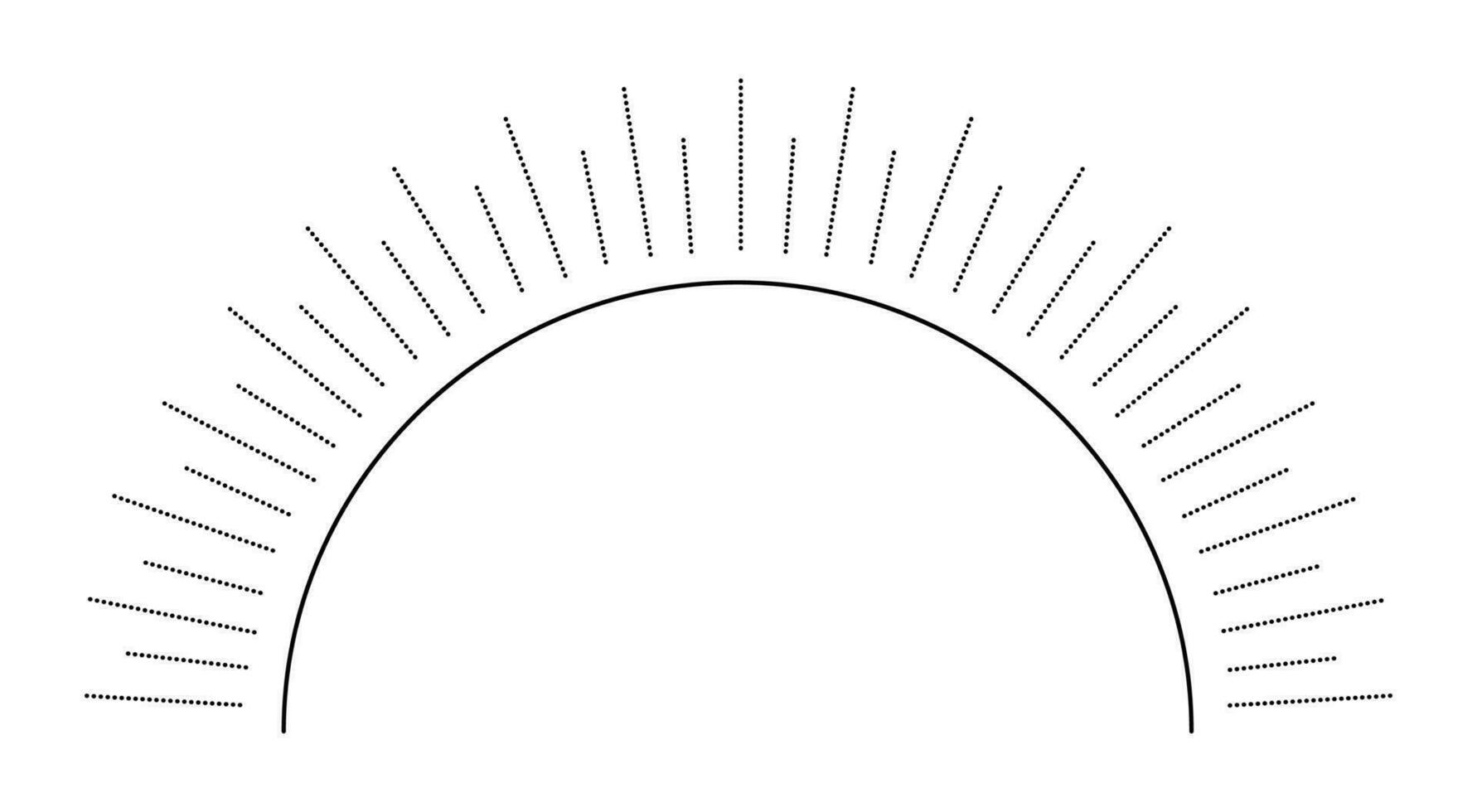 metade do sol, Preto linha vetor ilustração do pôr do sol e nascer do sol