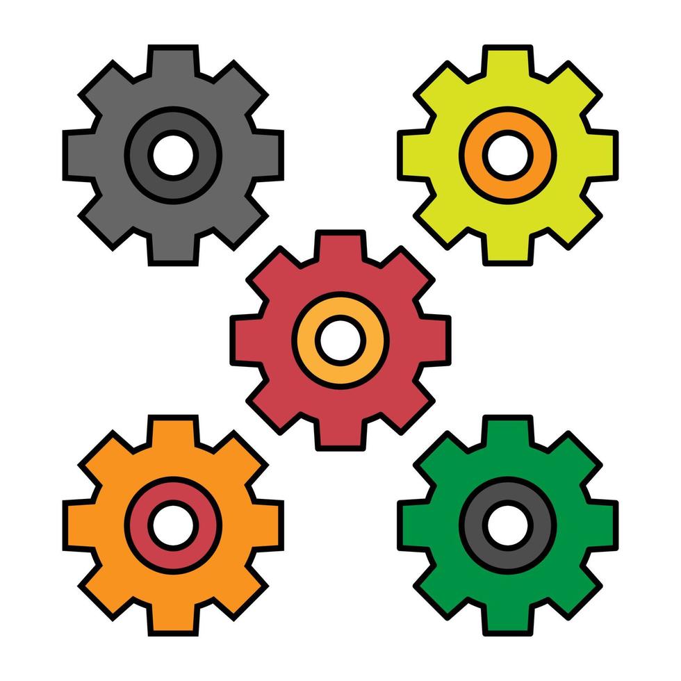 conjunto de coleção de ícone de símbolo de configurações de vetor