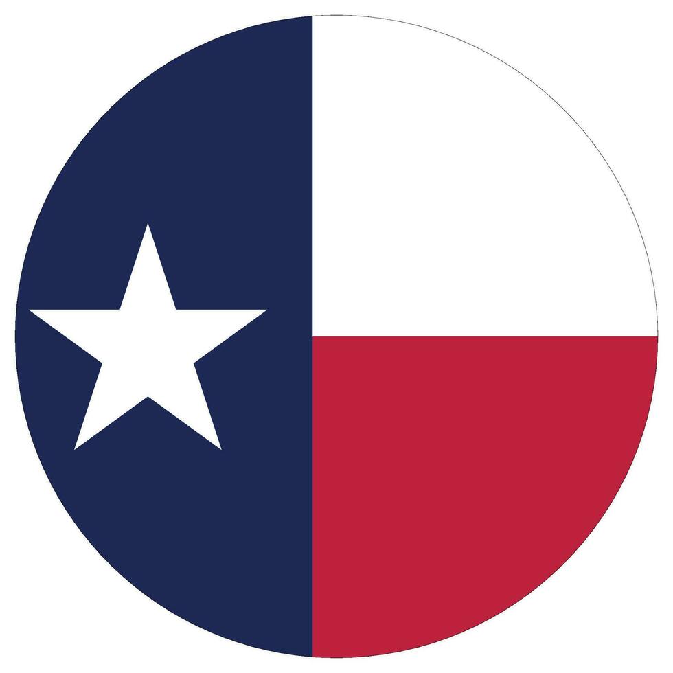bandeira do texas dentro círculo volta forma. Estado texas Estado bandeira. vetor