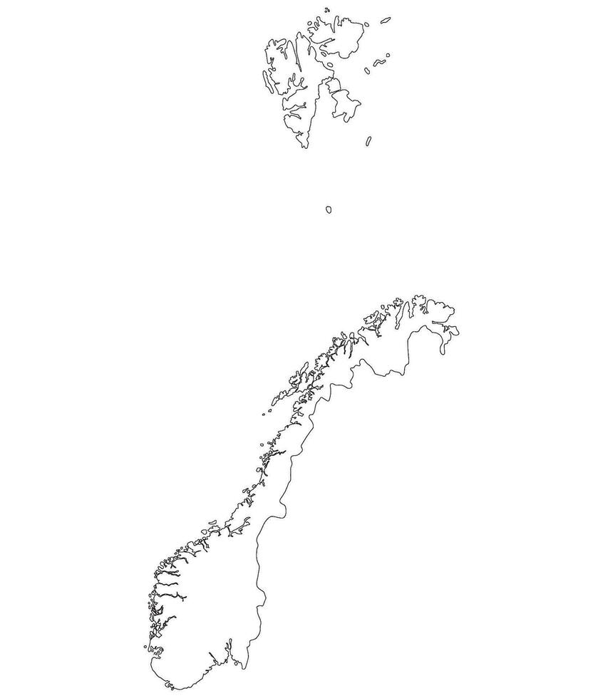 Noruega mapa. mapa do Noruega dentro branco cor vetor
