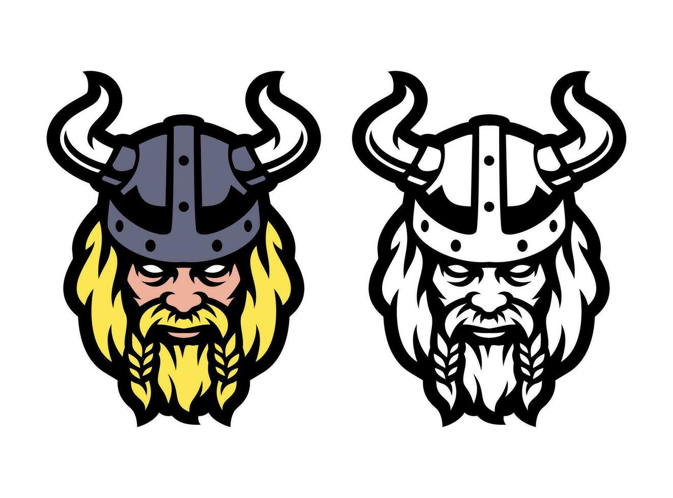 viking cabeça personagem mascote Projeto vetor